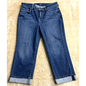 NYDJ Marilyn Straight Blue Jeans Women Size 10 Capri LifixTuck Crock